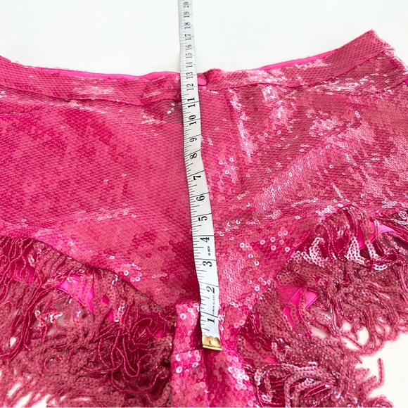 NEW adidas x Ivy Park Sequin Shorts with Fringe Pink SIZE 1X - Picture 7 of 10